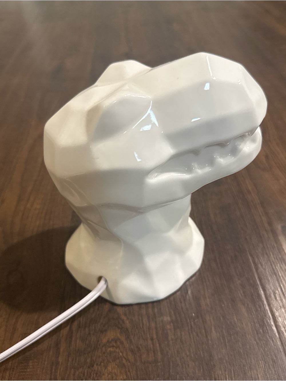 White Geometric Dinosaur Table Lamp/Night Light